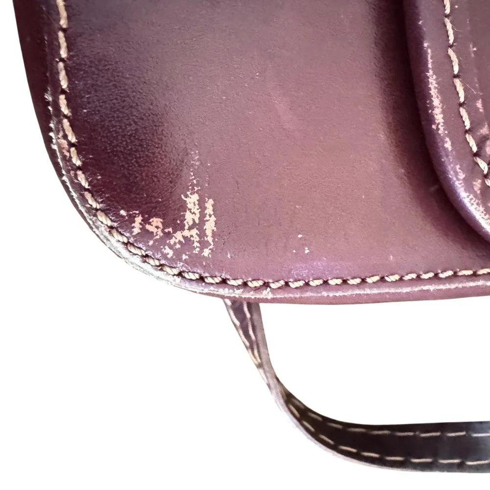 Vera Pelle Italy Raw Leather Sm‎ Crossbody structured 6.5x5.5 x2.5 preloved